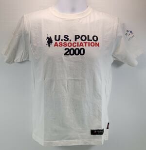 Vintage Kids USPA U.S. Polo Association White Cotton T-Shirt Medium
